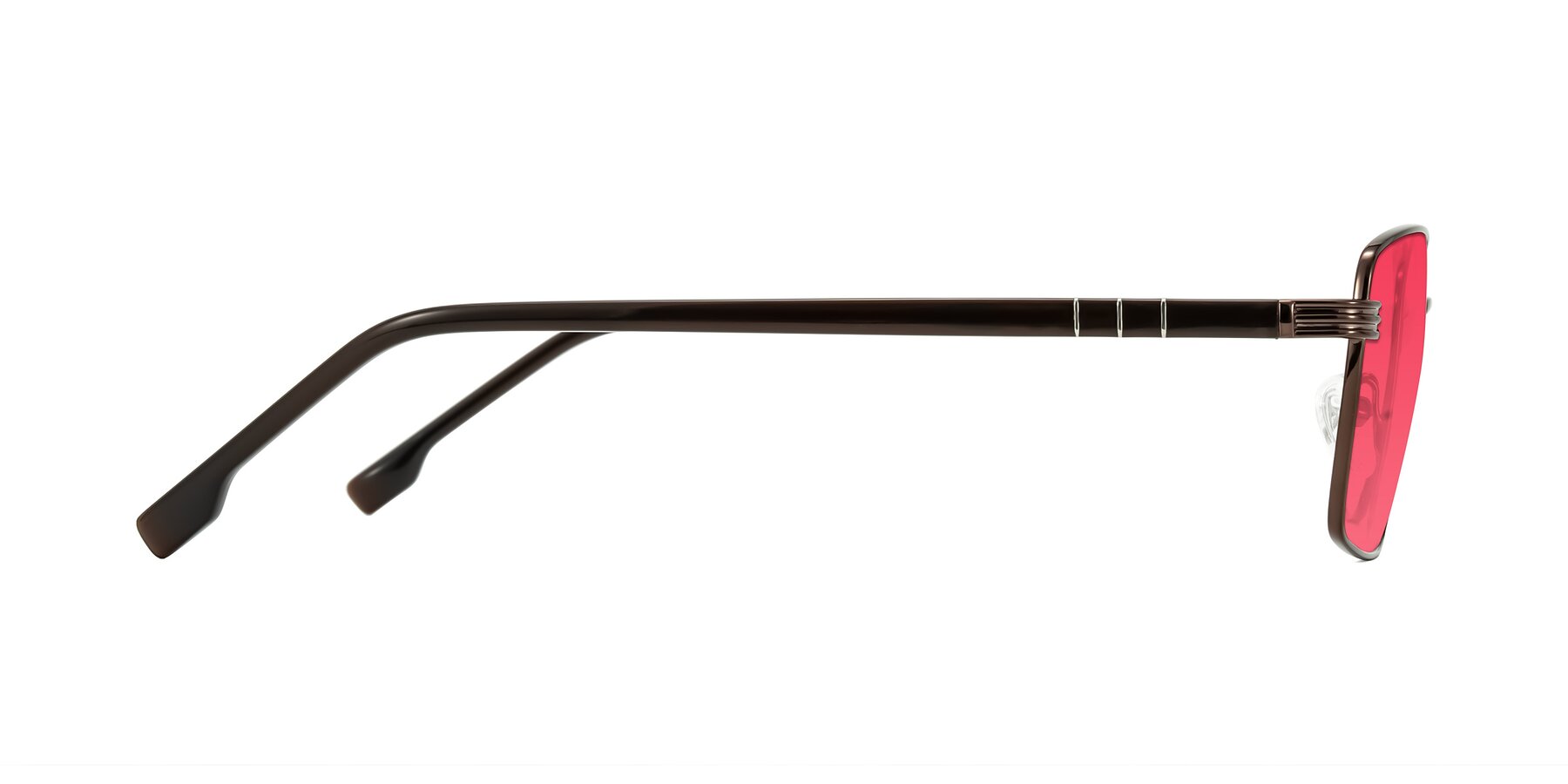 Side of Raiyah in Bronze/Dark Brown with Red Tinted Lenses