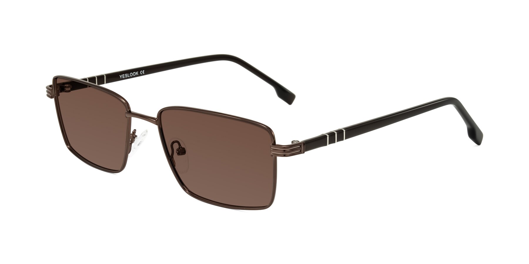 Angle of Raiyah in Bronze/Dark Brown with Brown Tinted Lenses