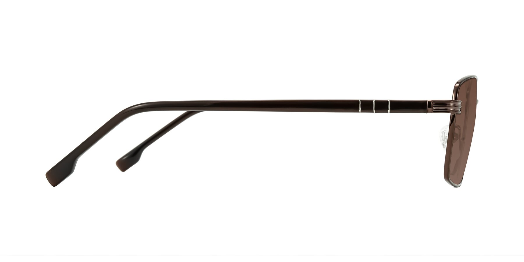 Side of Raiyah in Bronze/Dark Brown with Brown Tinted Lenses