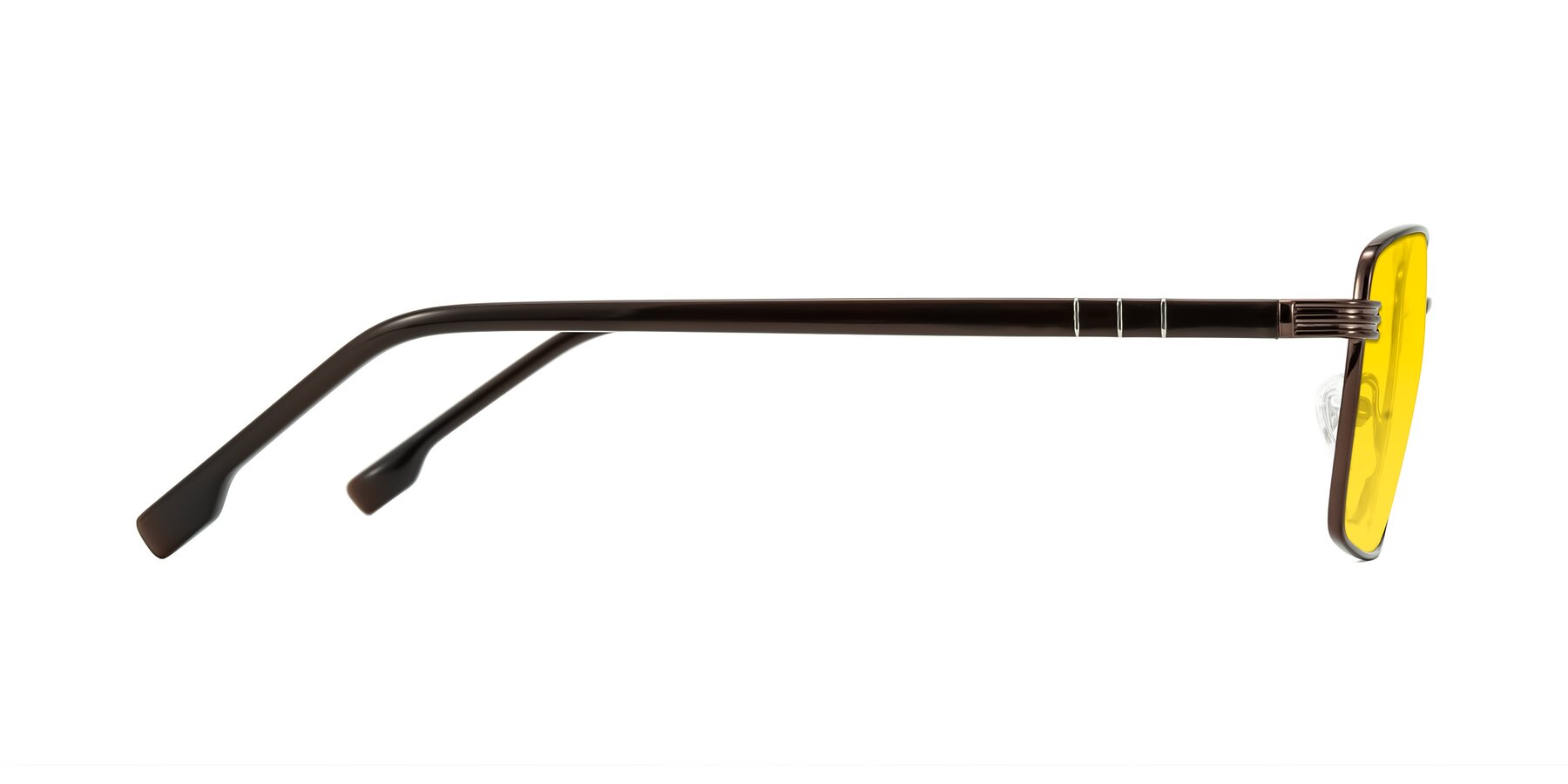 Side of Raiyah in Bronze/Dark Brown with Yellow Tinted Lenses