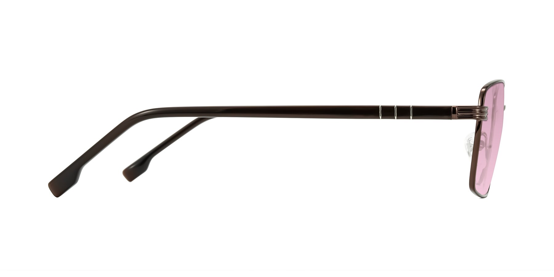 Side of Raiyah in Bronze/Dark Brown with Light Wine Tinted Lenses