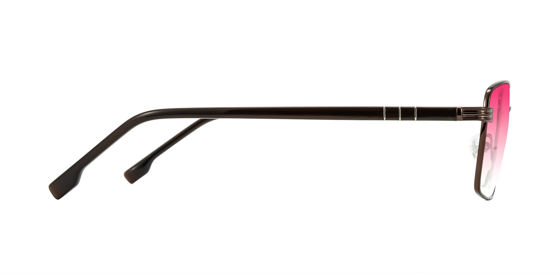 Side of Raiyah in Bronze/Dark Brown with Pink Gradient Lenses