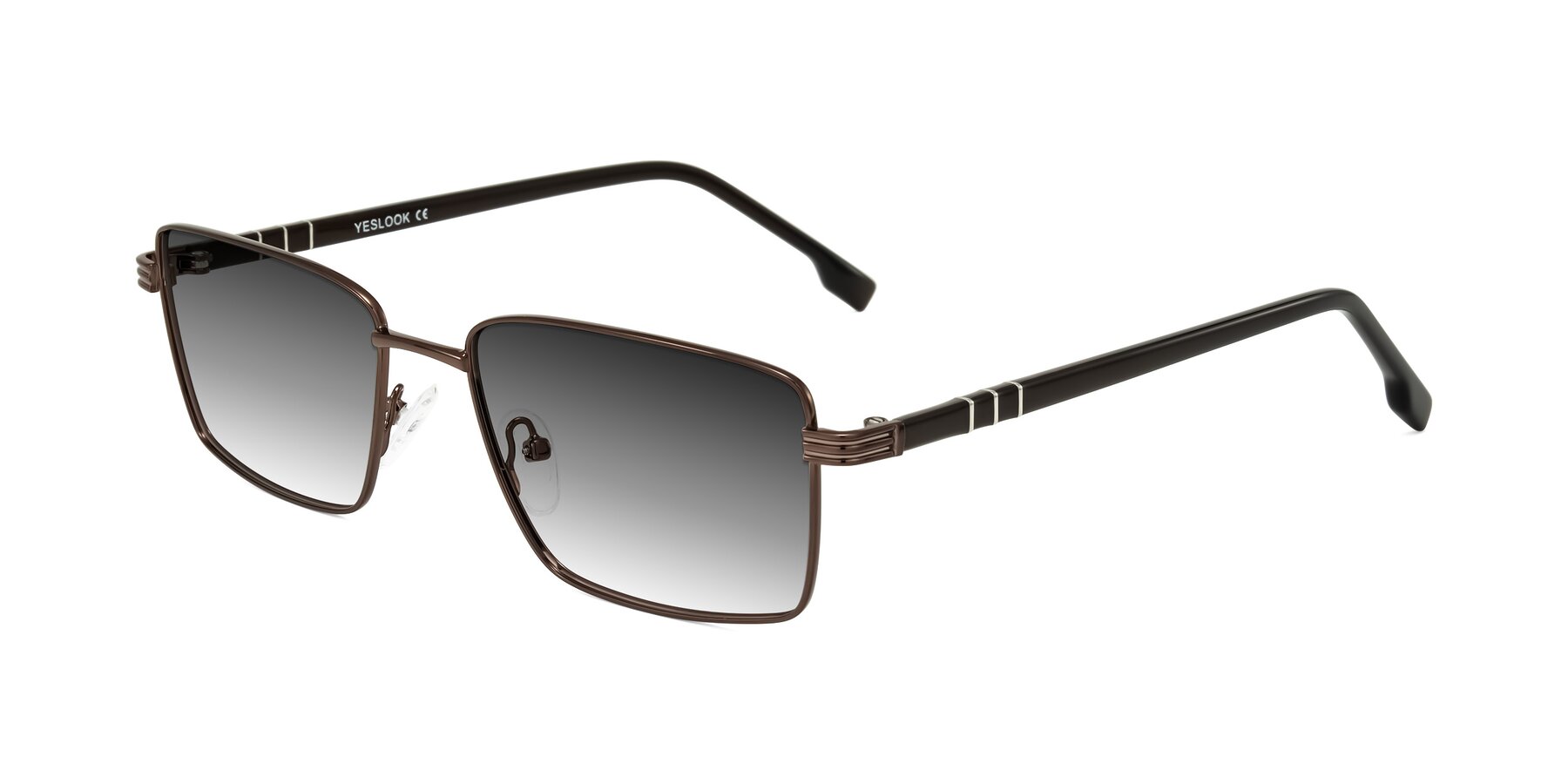 Angle of Raiyah in Bronze/Dark Brown with Gray Gradient Lenses