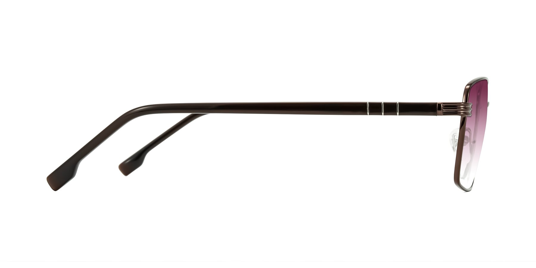 Side of Raiyah in Bronze/Dark Brown with Wine Gradient Lenses