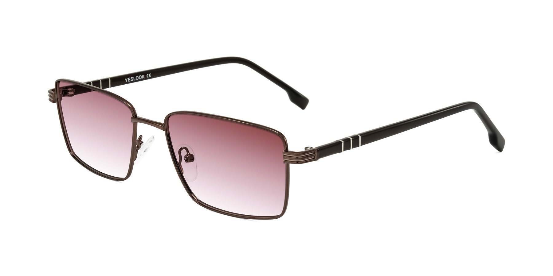 Angle of Raiyah in Bronze/Dark Brown with Garnet Gradient Lenses