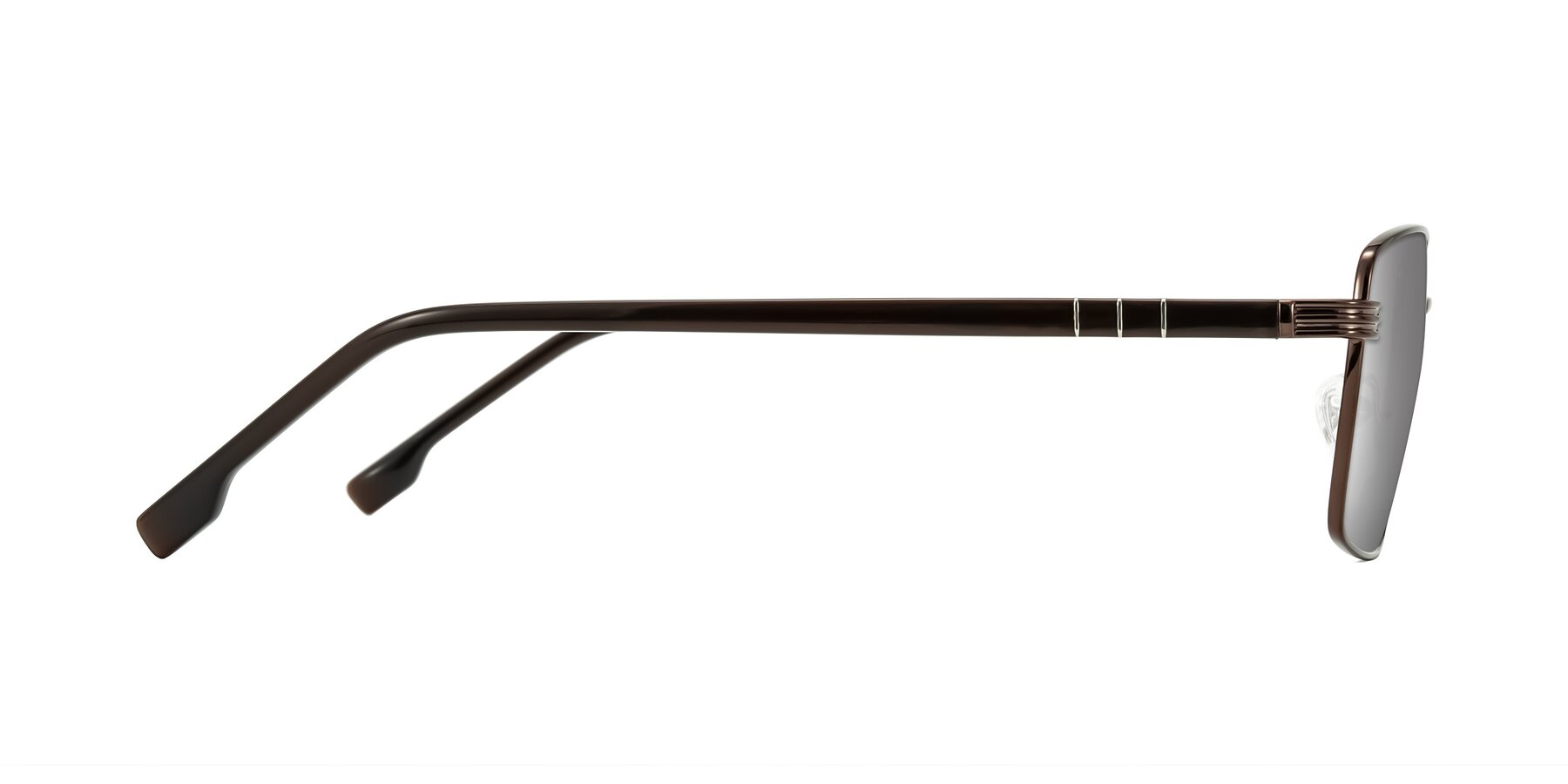 Side of Raiyah in Bronze/Dark Brown with Silver Mirrored Lenses