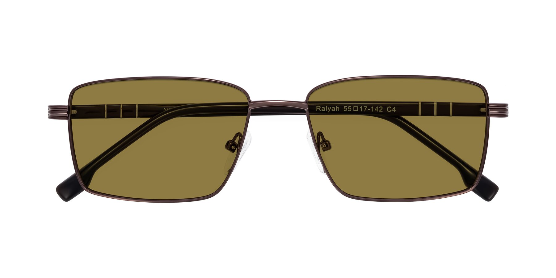 Folded Front of Raiyah in Bronze/Dark Brown with Brown Polarized Lenses