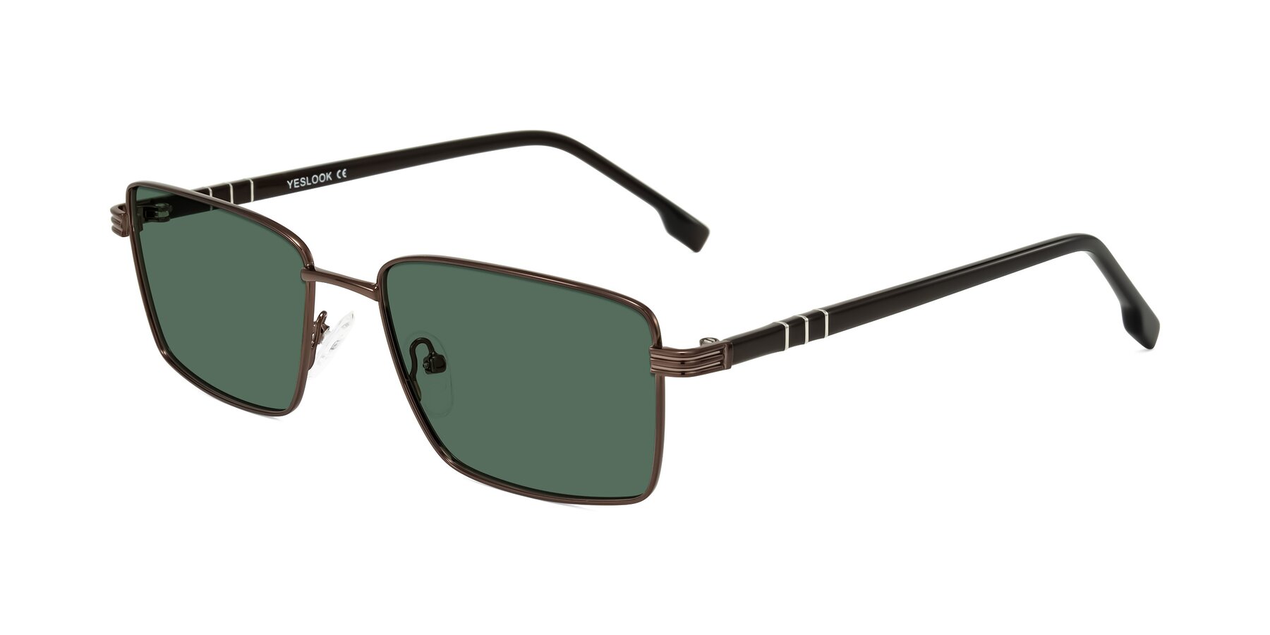 Angle of Raiyah in Bronze/Dark Brown with Green Polarized Lenses