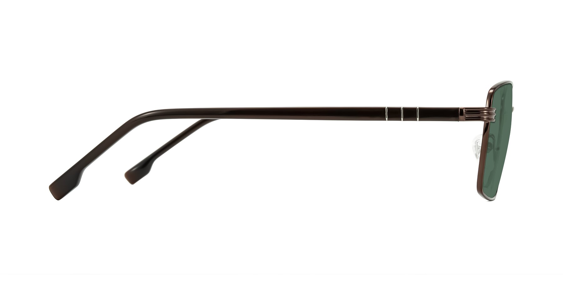 Side of Raiyah in Bronze/Dark Brown with Green Polarized Lenses