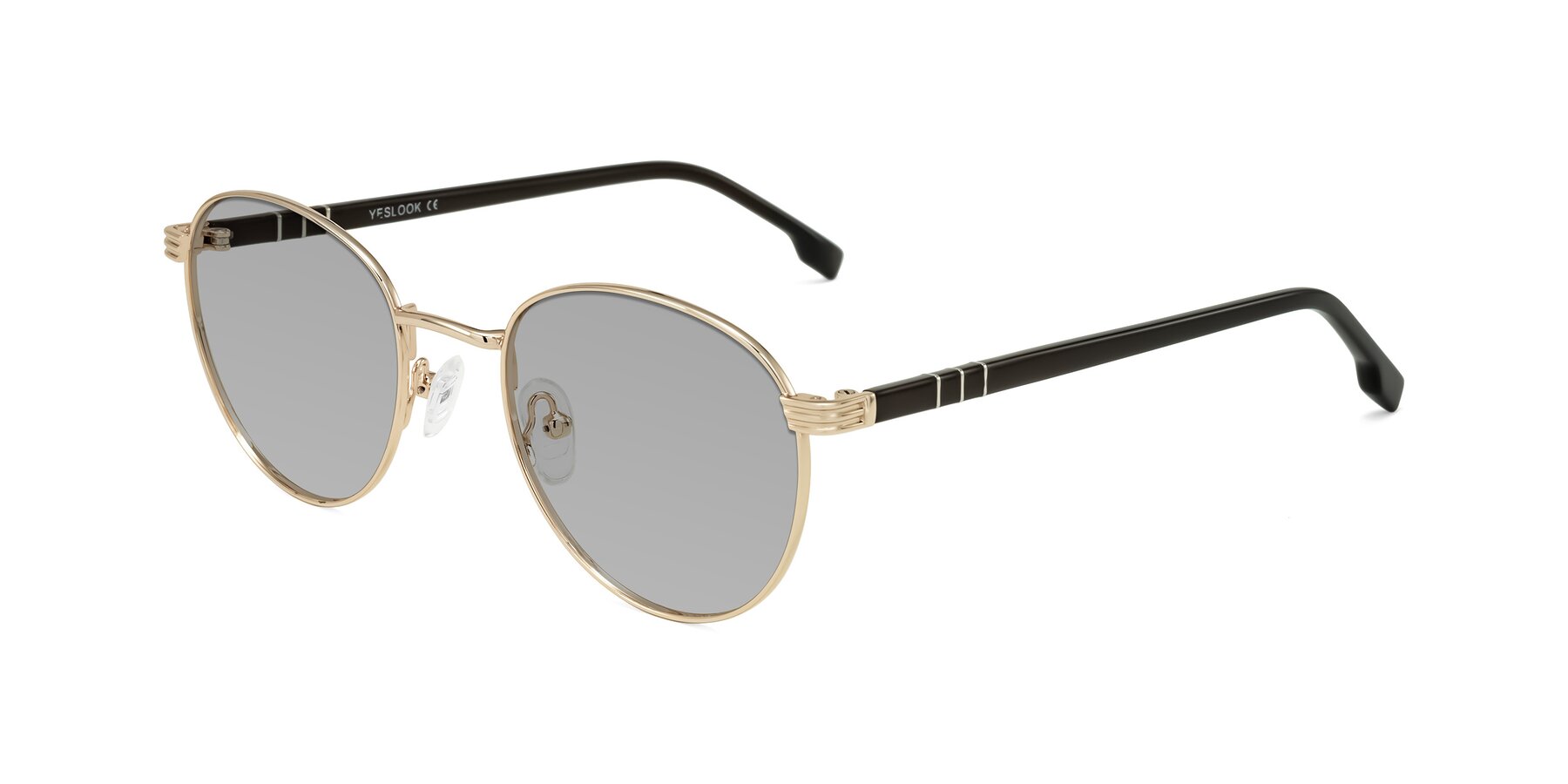 Angle of Orozco in Gold/Dark Brown with Light Gray Tinted Lenses