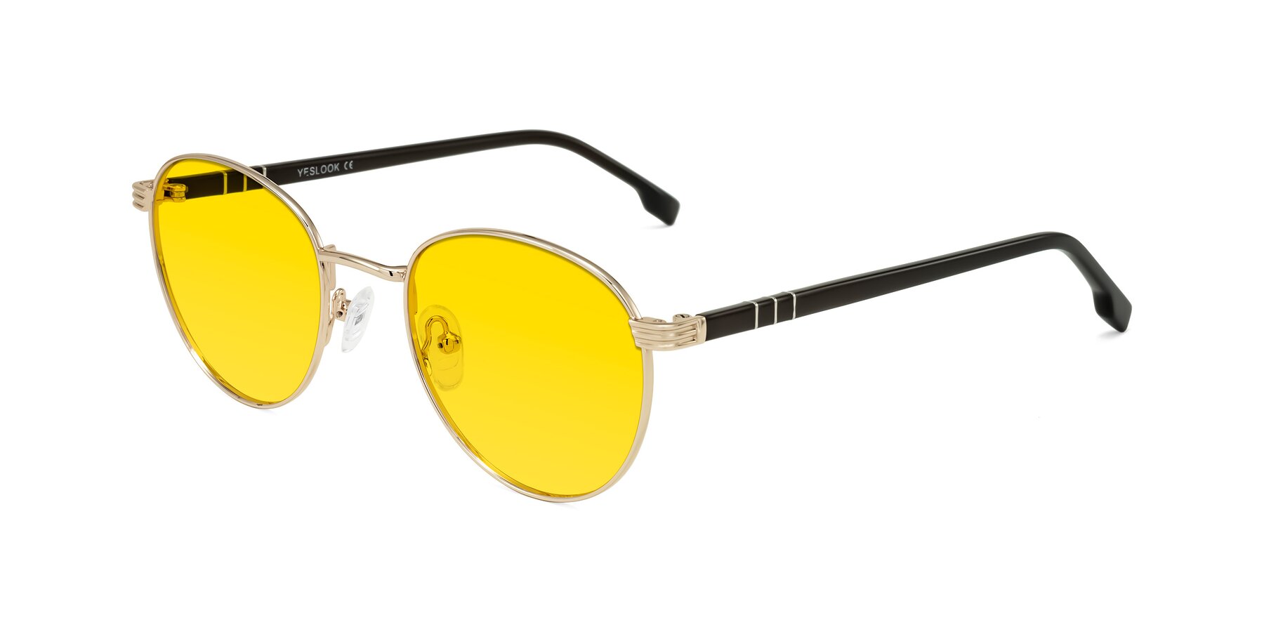 Angle of Orozco in Gold/Dark Brown with Yellow Tinted Lenses
