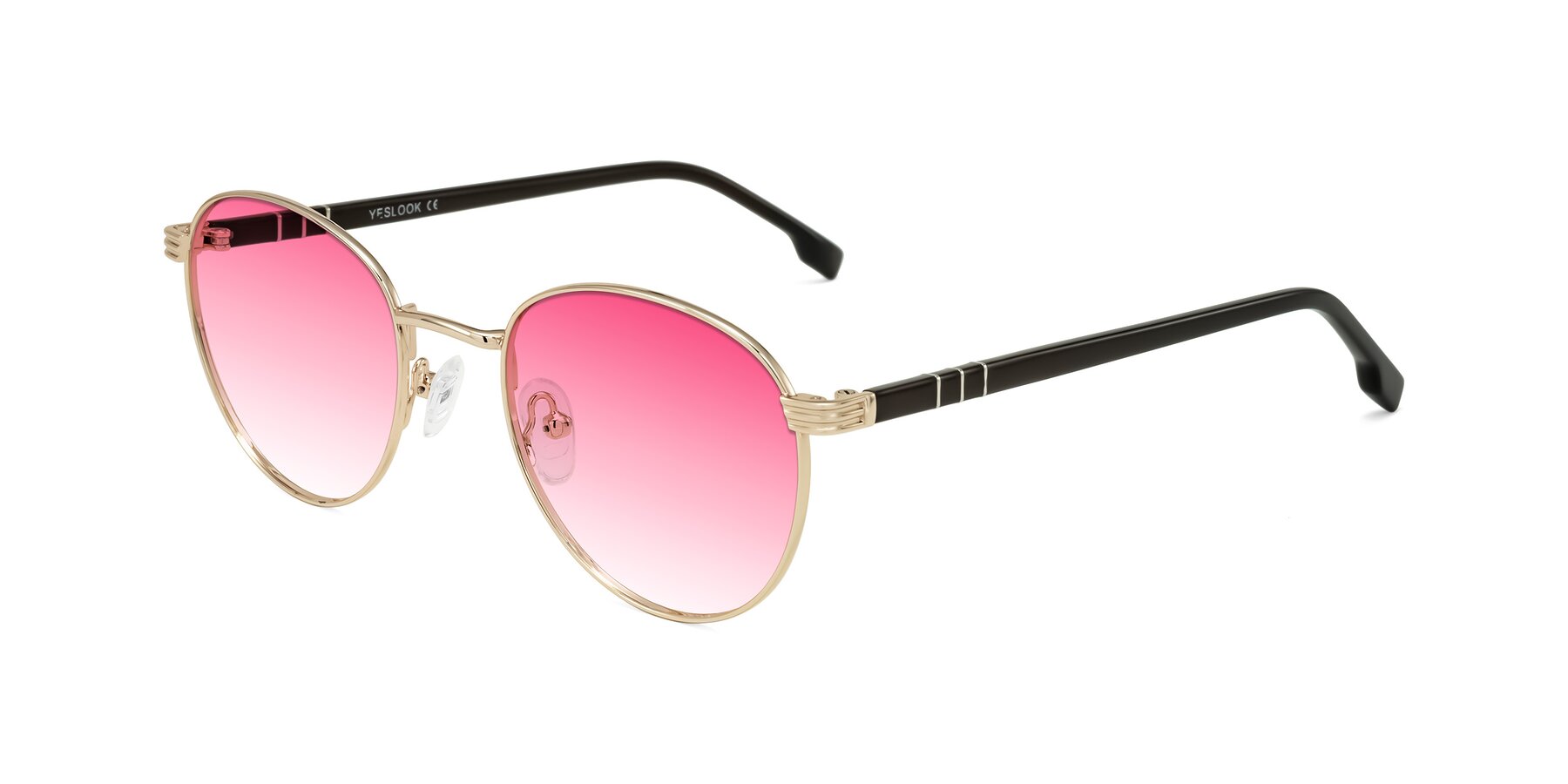 Angle of Orozco in Gold/Dark Brown with Pink Gradient Lenses