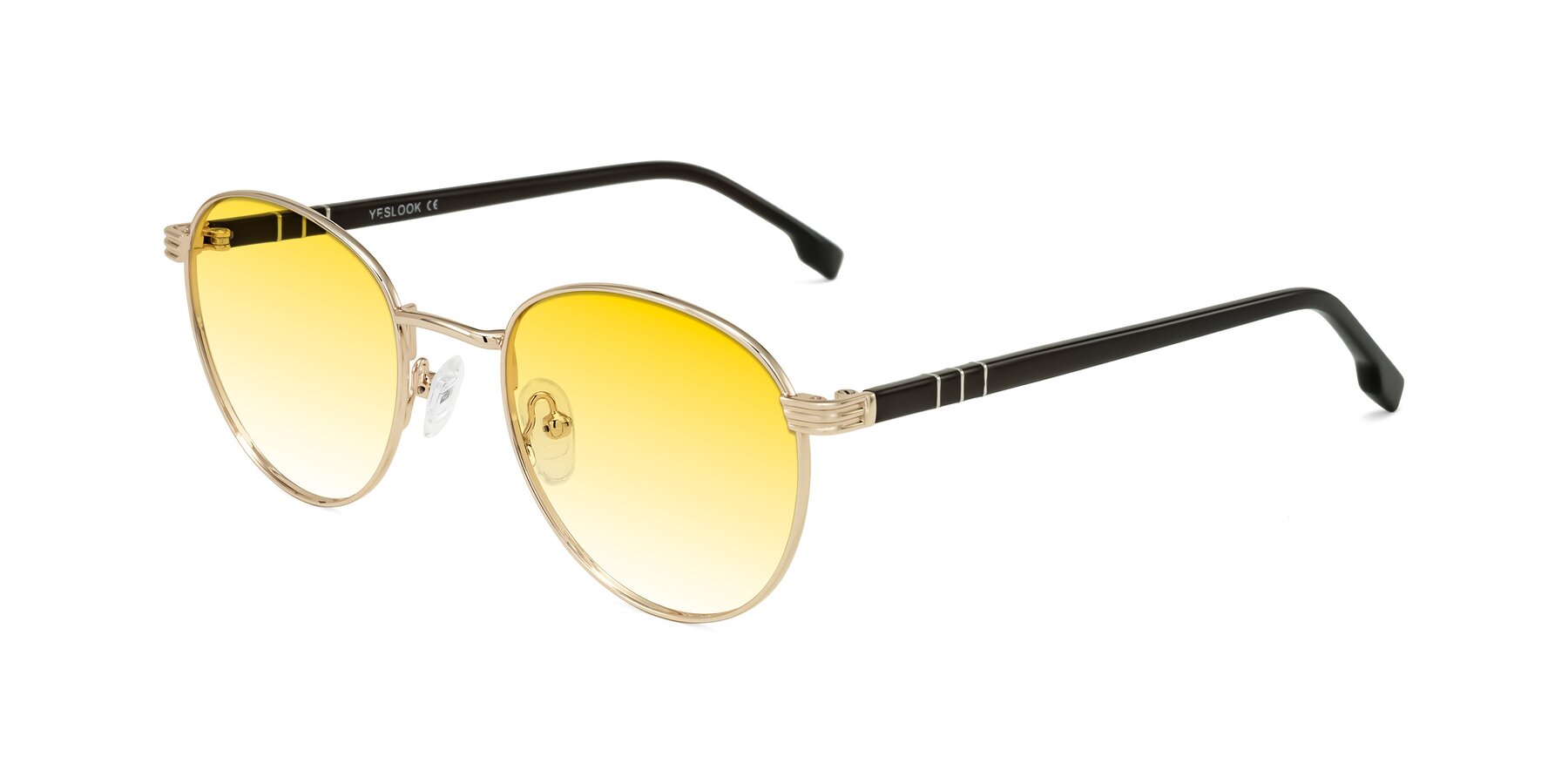 Angle of Orozco in Gold/Dark Brown with Yellow Gradient Lenses