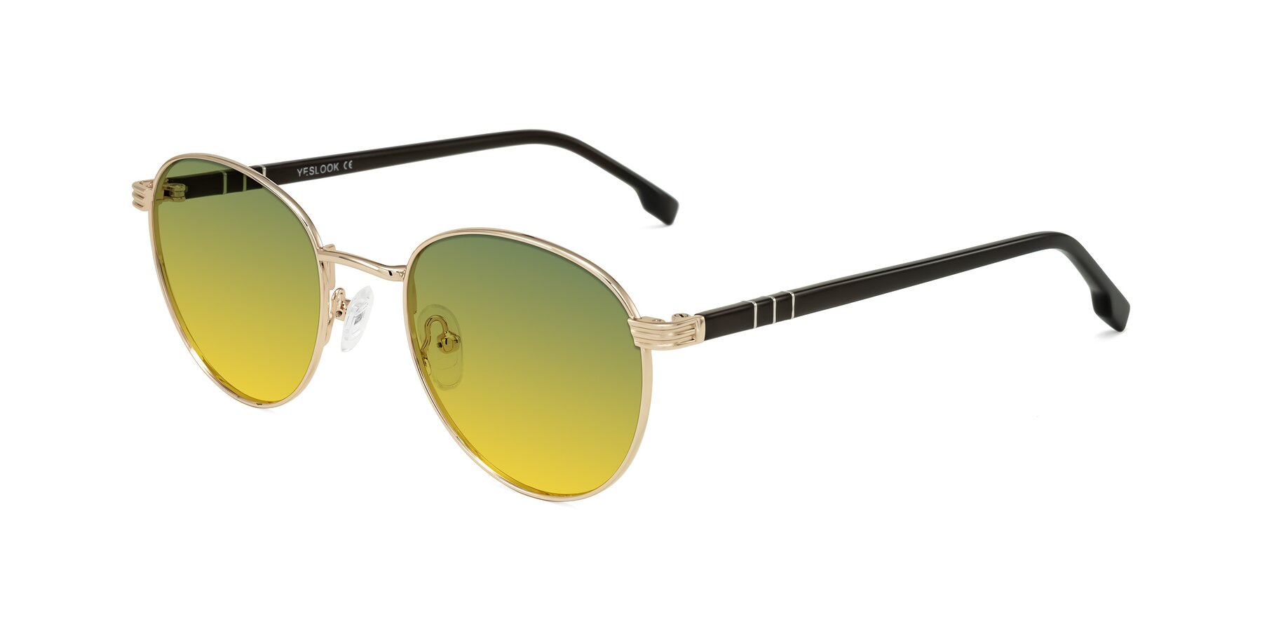 Angle of Orozco in Gold/Dark Brown with Green / Yellow Gradient Lenses