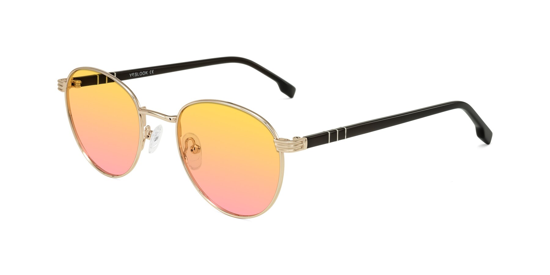 Angle of Orozco in Gold/Dark Brown with Yellow / Pink Gradient Lenses
