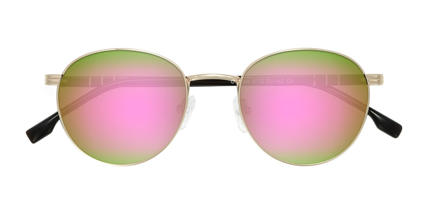 Orozco - Gold/Dark Brown Flash Mirrored Sunglasses