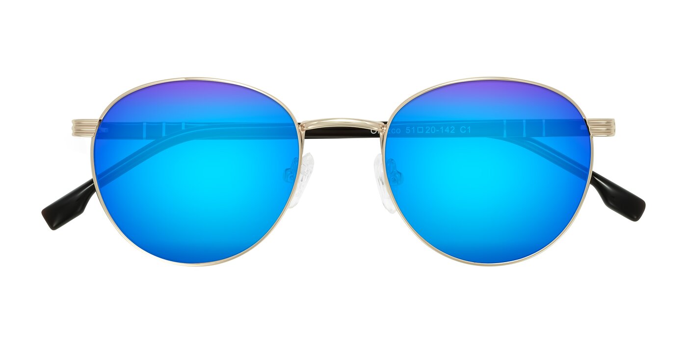 Orozco - Gold/Dark Brown Flash Mirrored Sunglasses