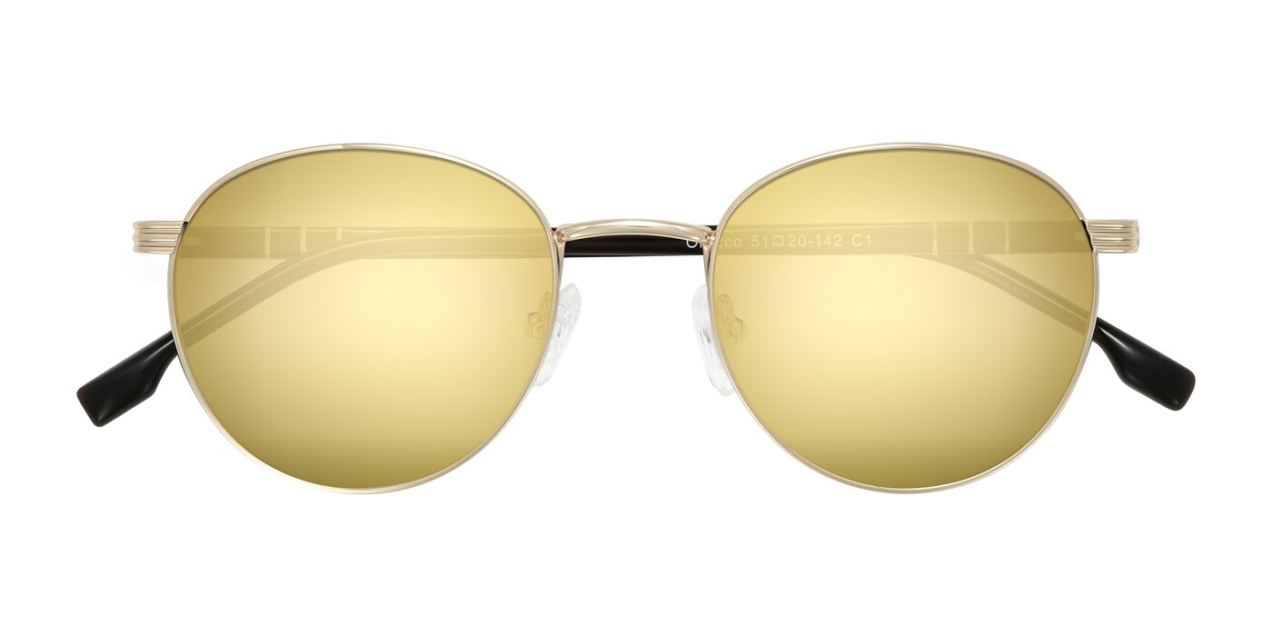 Orozco - Gold/Dark Brown Flash Mirrored Sunglasses