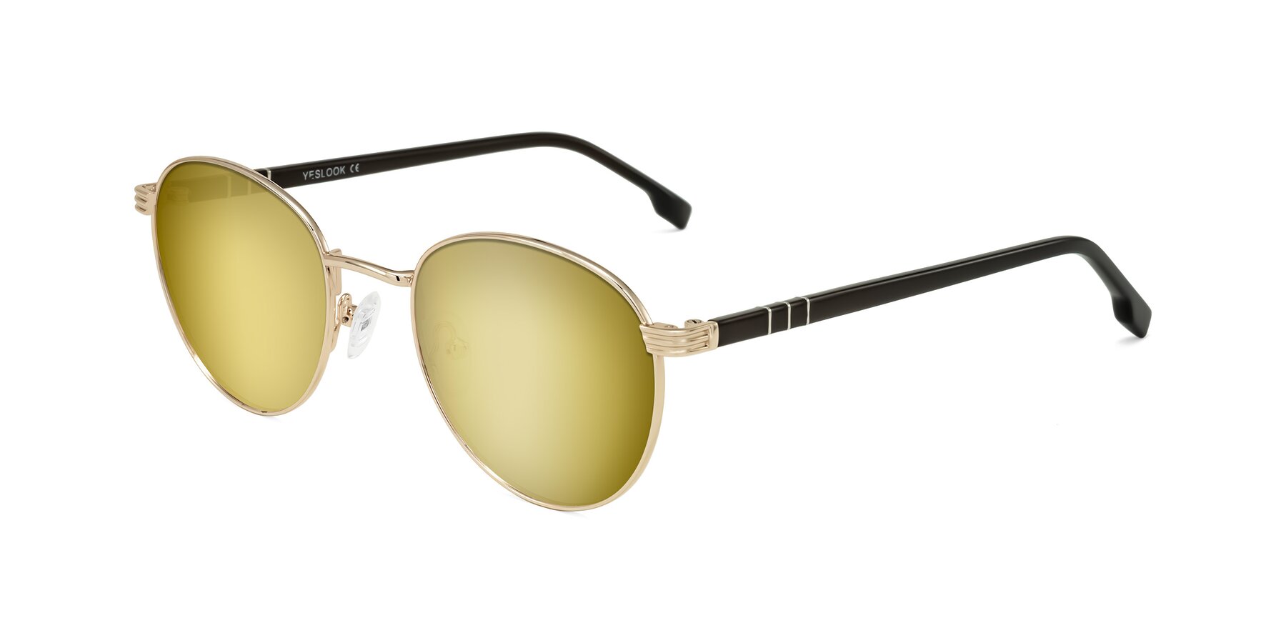 Angle of Orozco in Gold/Dark Brown with Gold Mirrored Lenses