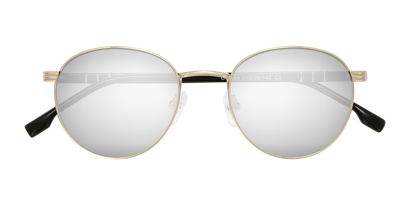 Orozco - Gold/Dark Brown Flash Mirrored Sunglasses