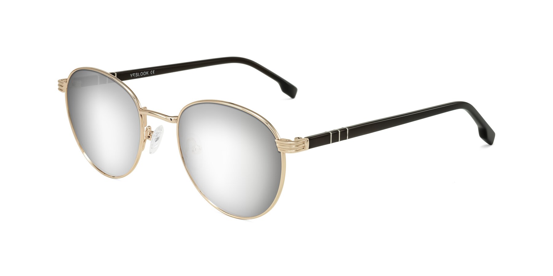 Angle of Orozco in Gold/Dark Brown with Silver Mirrored Lenses
