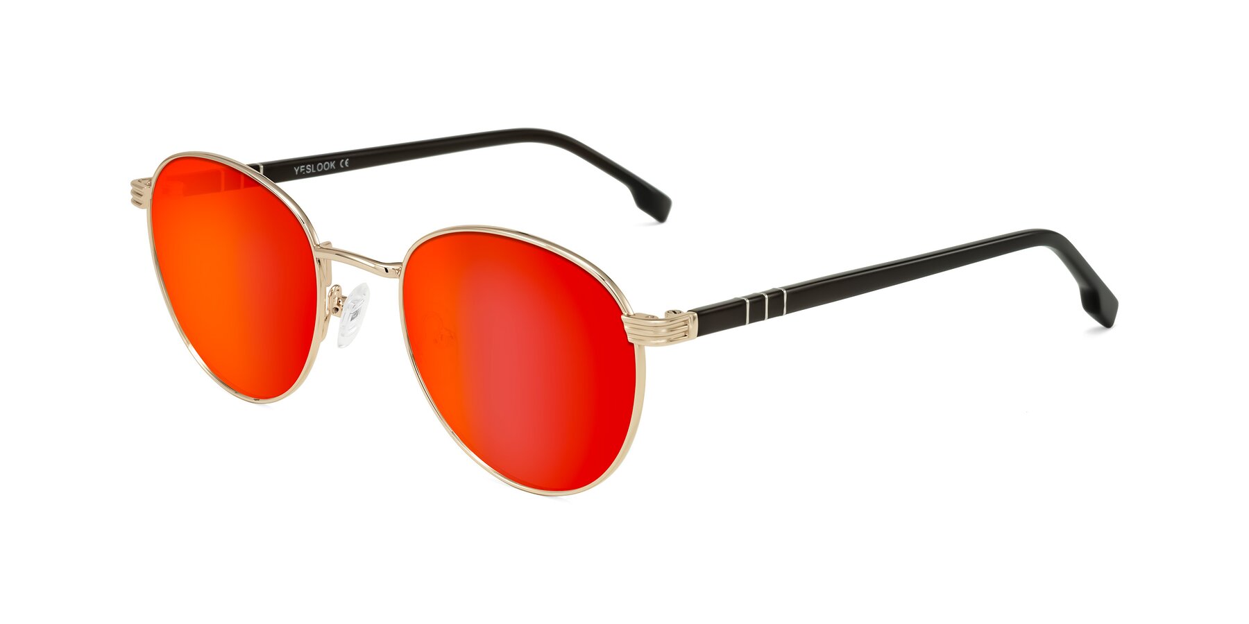 Angle of Orozco in Gold/Dark Brown with Red Gold Mirrored Lenses