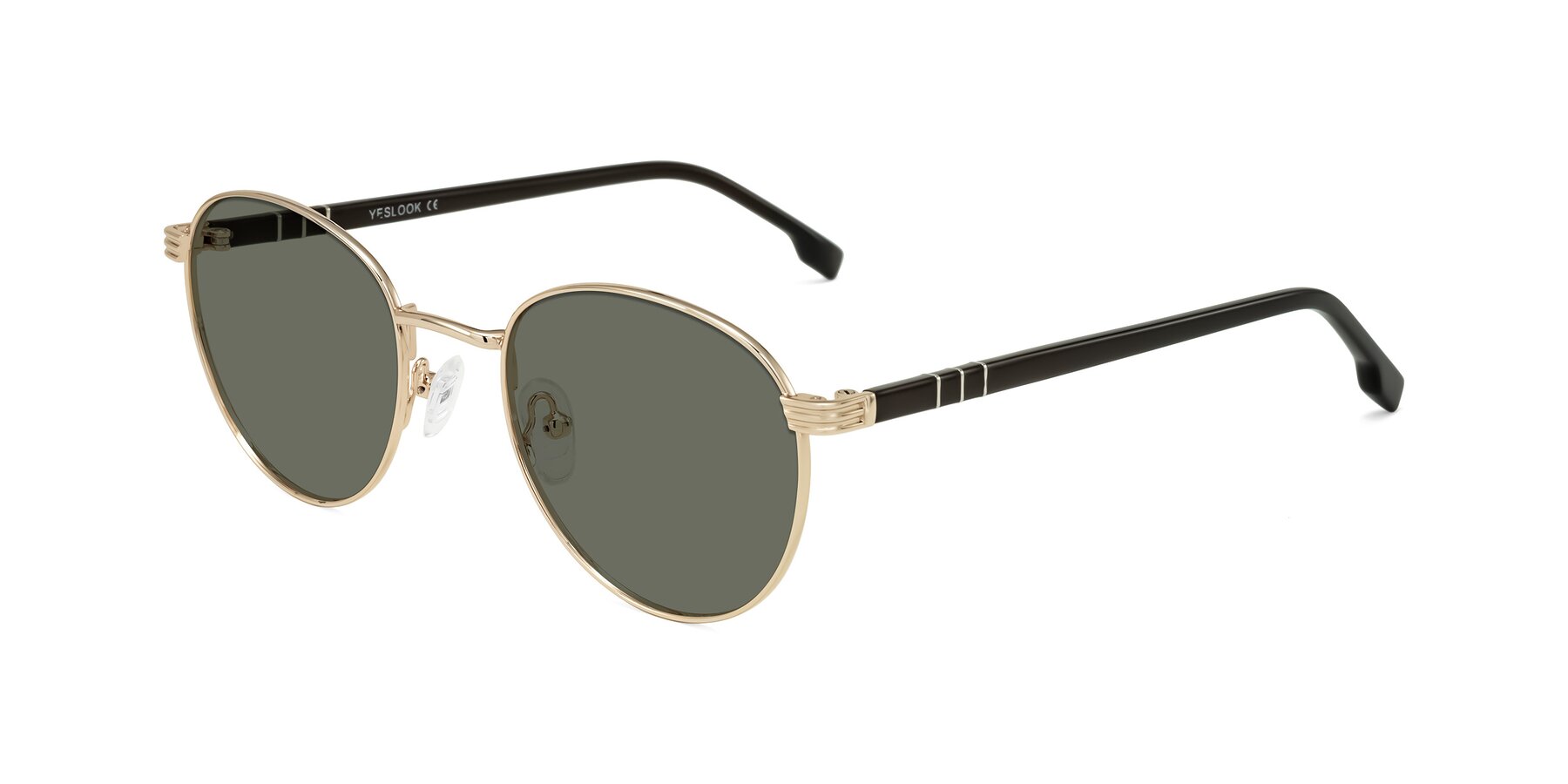 Angle of Orozco in Gold/Dark Brown with Gray Polarized Lenses