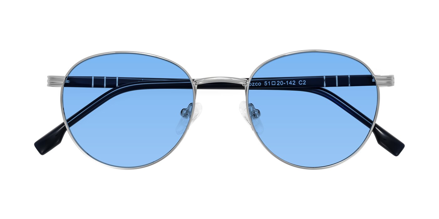 Orozco - Silver/Dark Blue Tinted Sunglasses