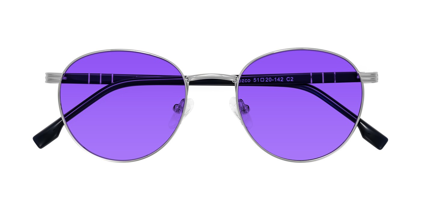 Orozco - Silver/Dark Blue Tinted Sunglasses