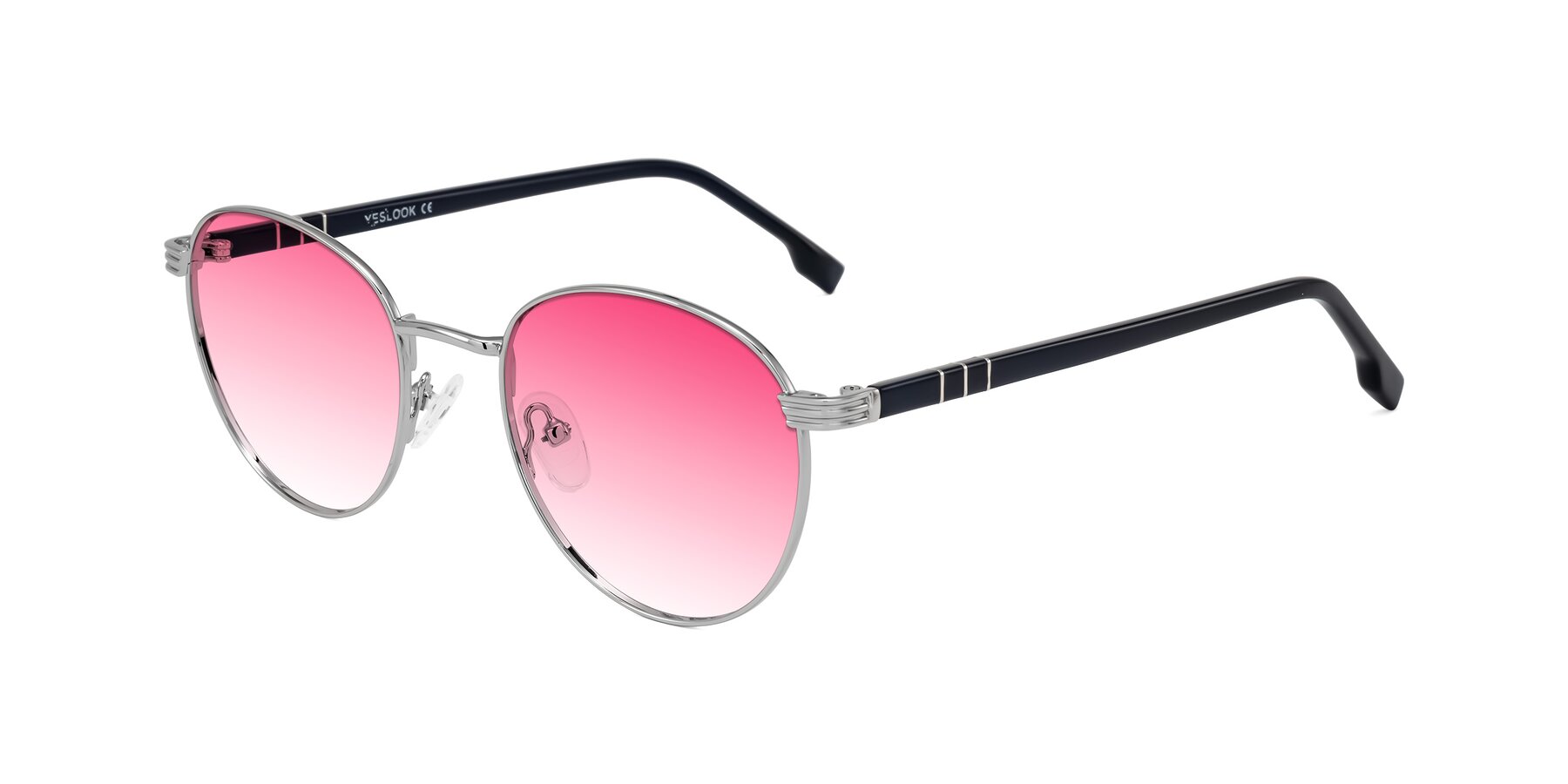 Angle of Orozco in Silver/Dark Blue with Pink Gradient Lenses