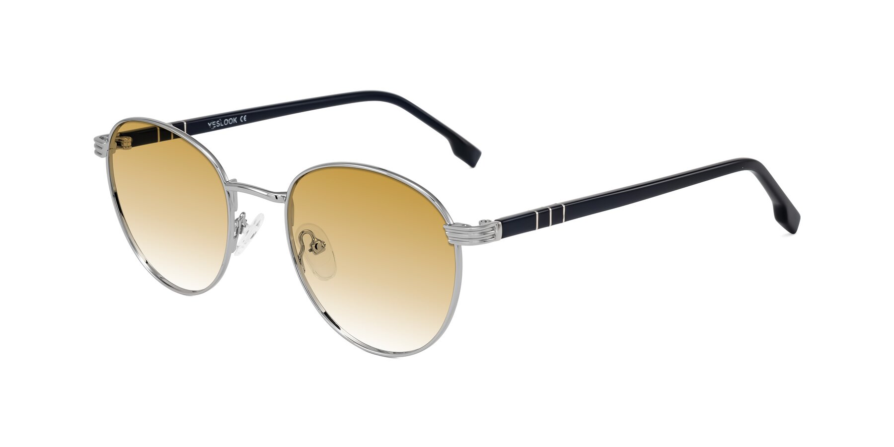 Angle of Orozco in Silver/Dark Blue with Champagne Gradient Lenses