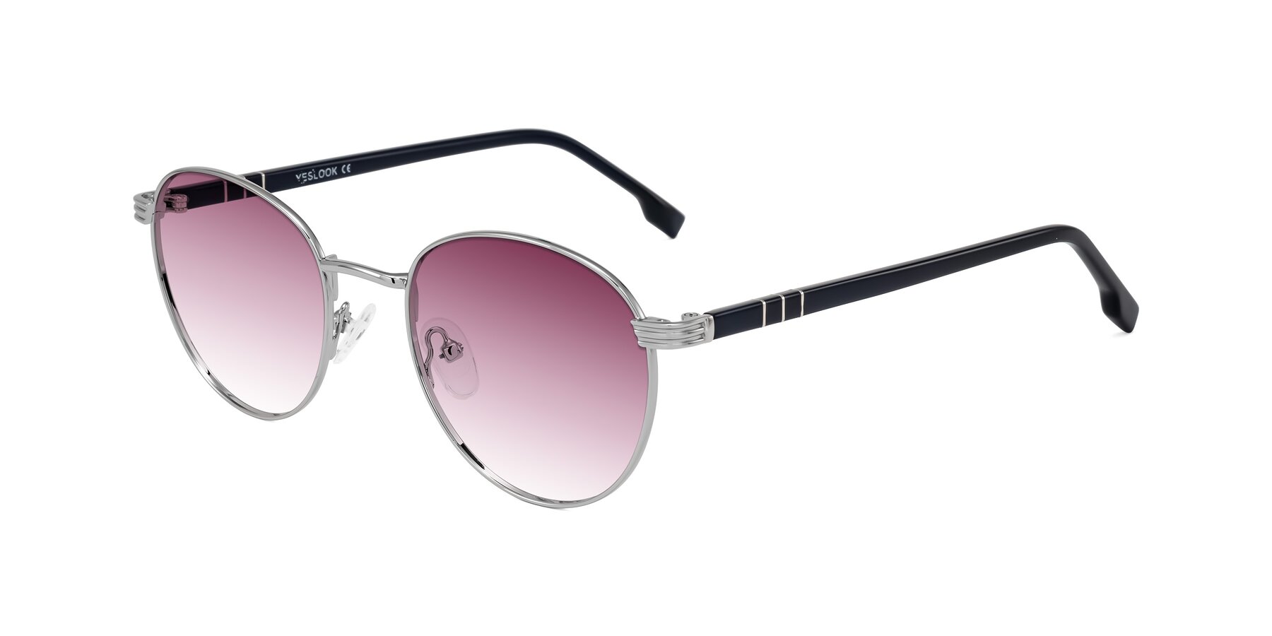 Angle of Orozco in Silver/Dark Blue with Wine Gradient Lenses