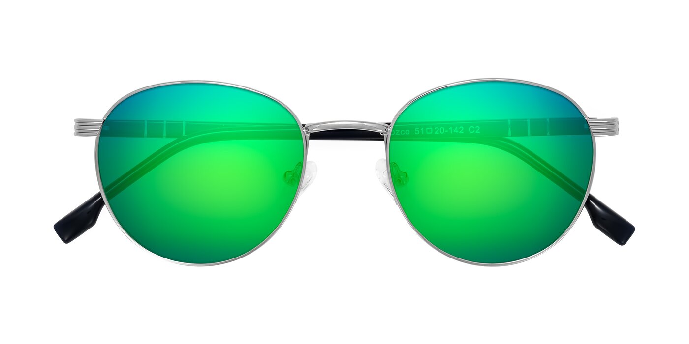 Orozco - Silver/Dark Blue Flash Mirrored Sunglasses