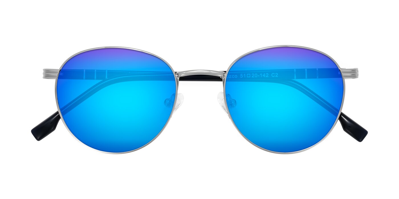 Orozco - Silver/Dark Blue Flash Mirrored Sunglasses