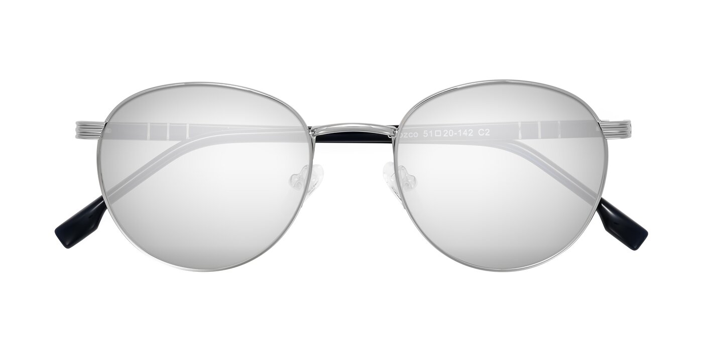 Orozco - Silver/Dark Blue Flash Mirrored Sunglasses
