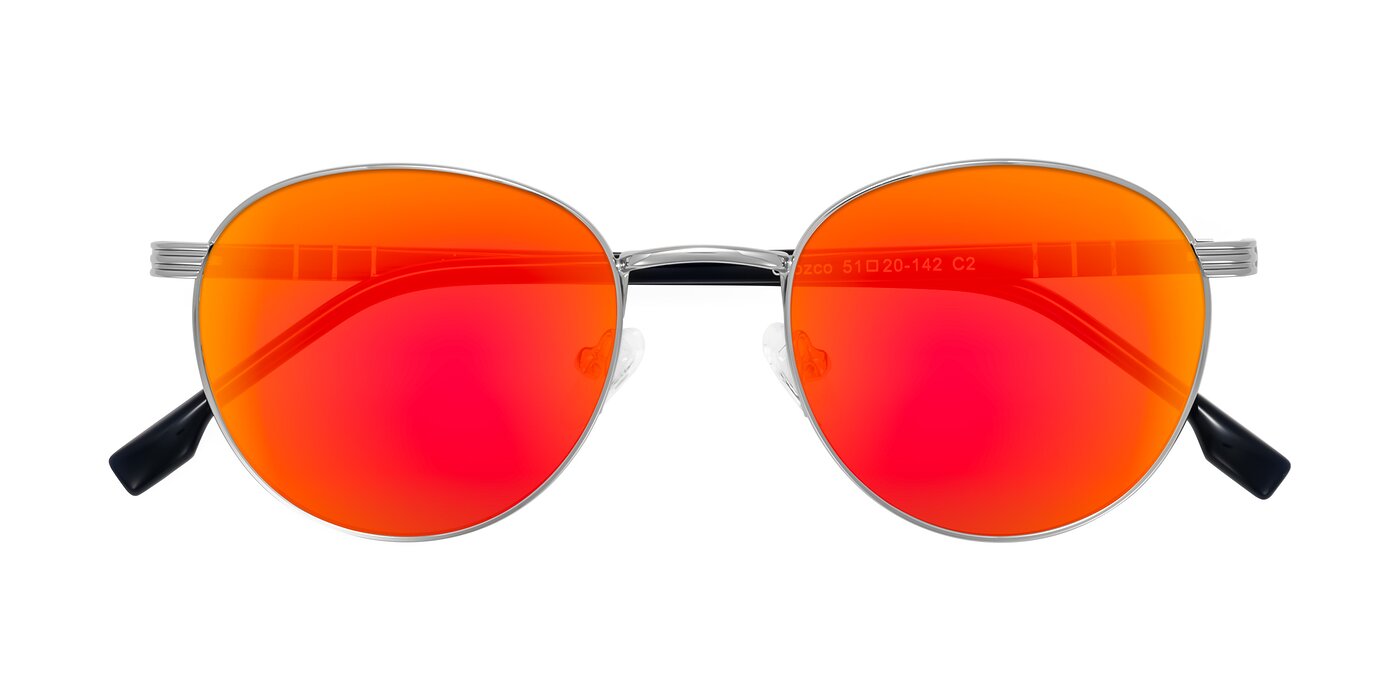 Orozco - Silver/Dark Blue Flash Mirrored Sunglasses