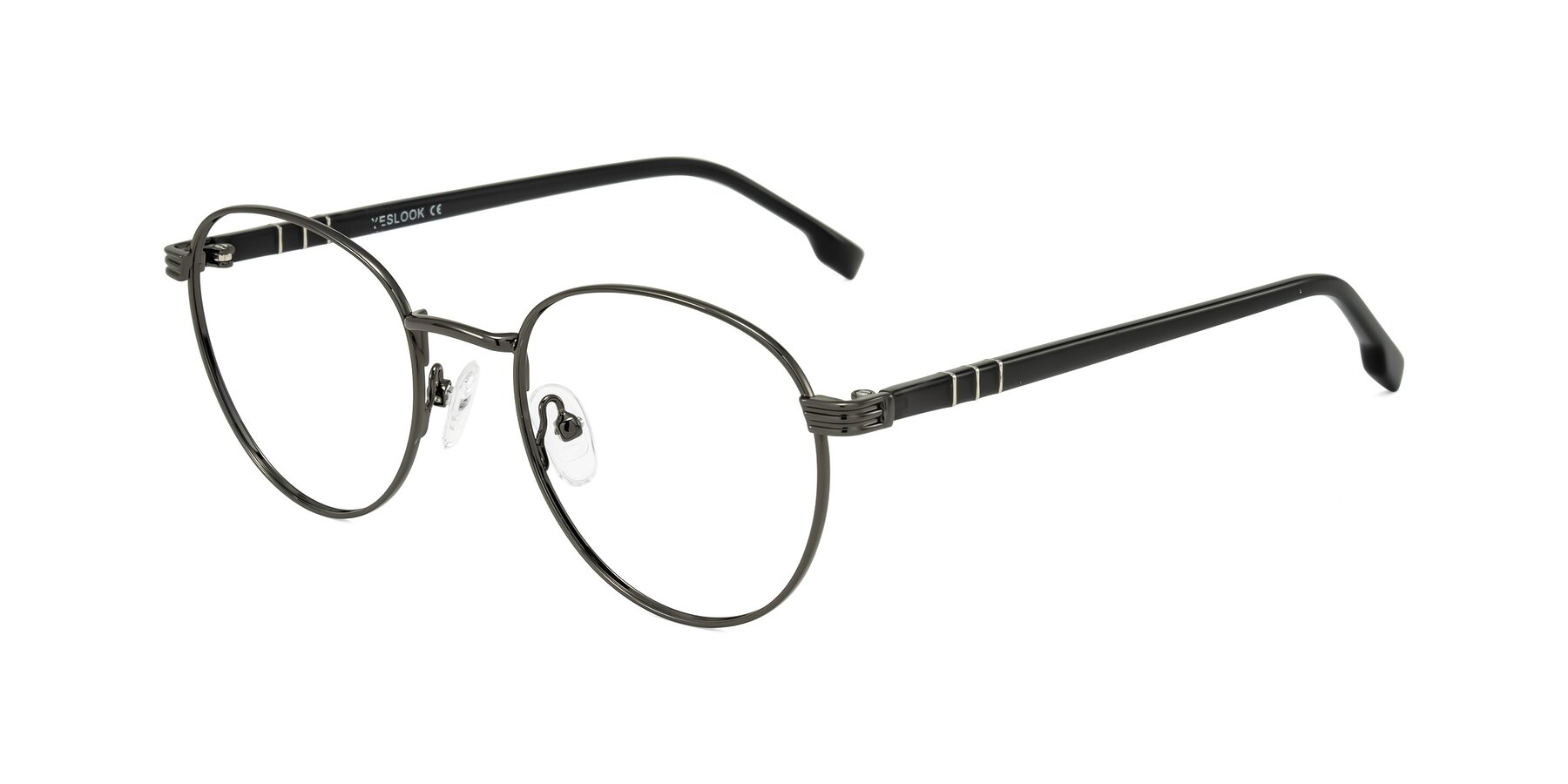Angle of Orozco in Gunmetal/Dark Gray with Clear Blue Light Blocking Lenses