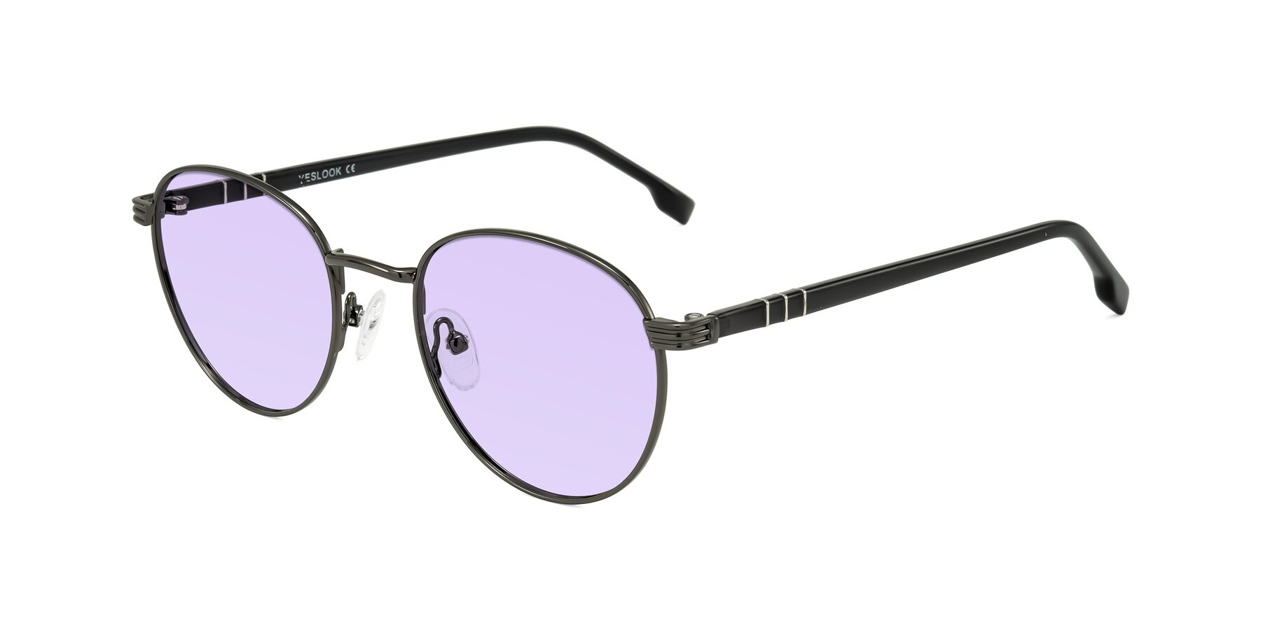 Angle of Orozco in Gunmetal/Dark Gray with Light Purple Tinted Lenses
