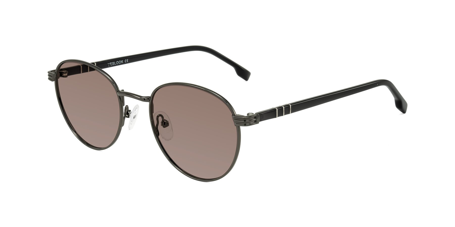 Angle of Orozco in Gunmetal/Dark Gray with Medium Brown Tinted Lenses