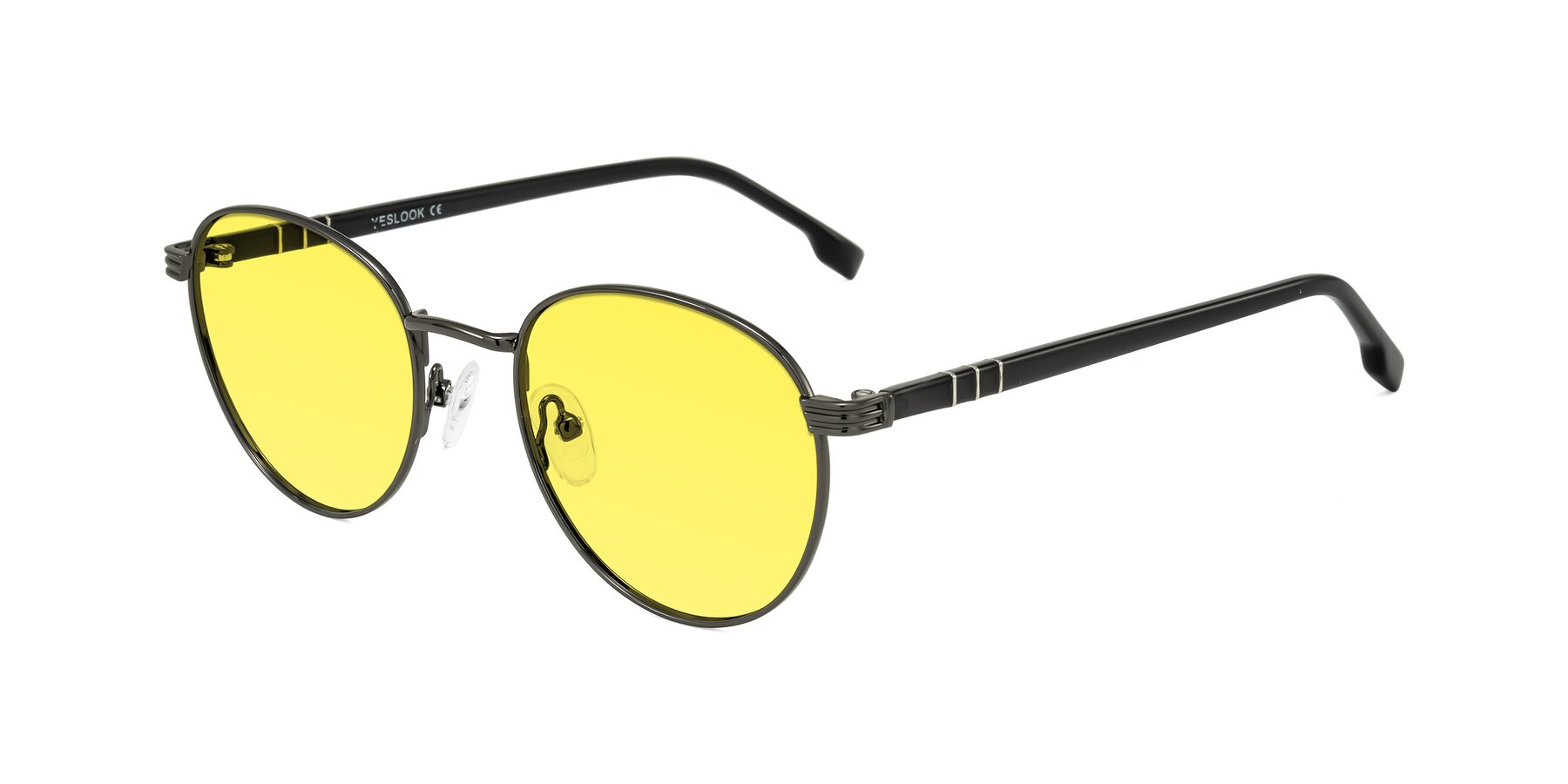 Angle of Orozco in Gunmetal/Dark Gray with Medium Yellow Tinted Lenses