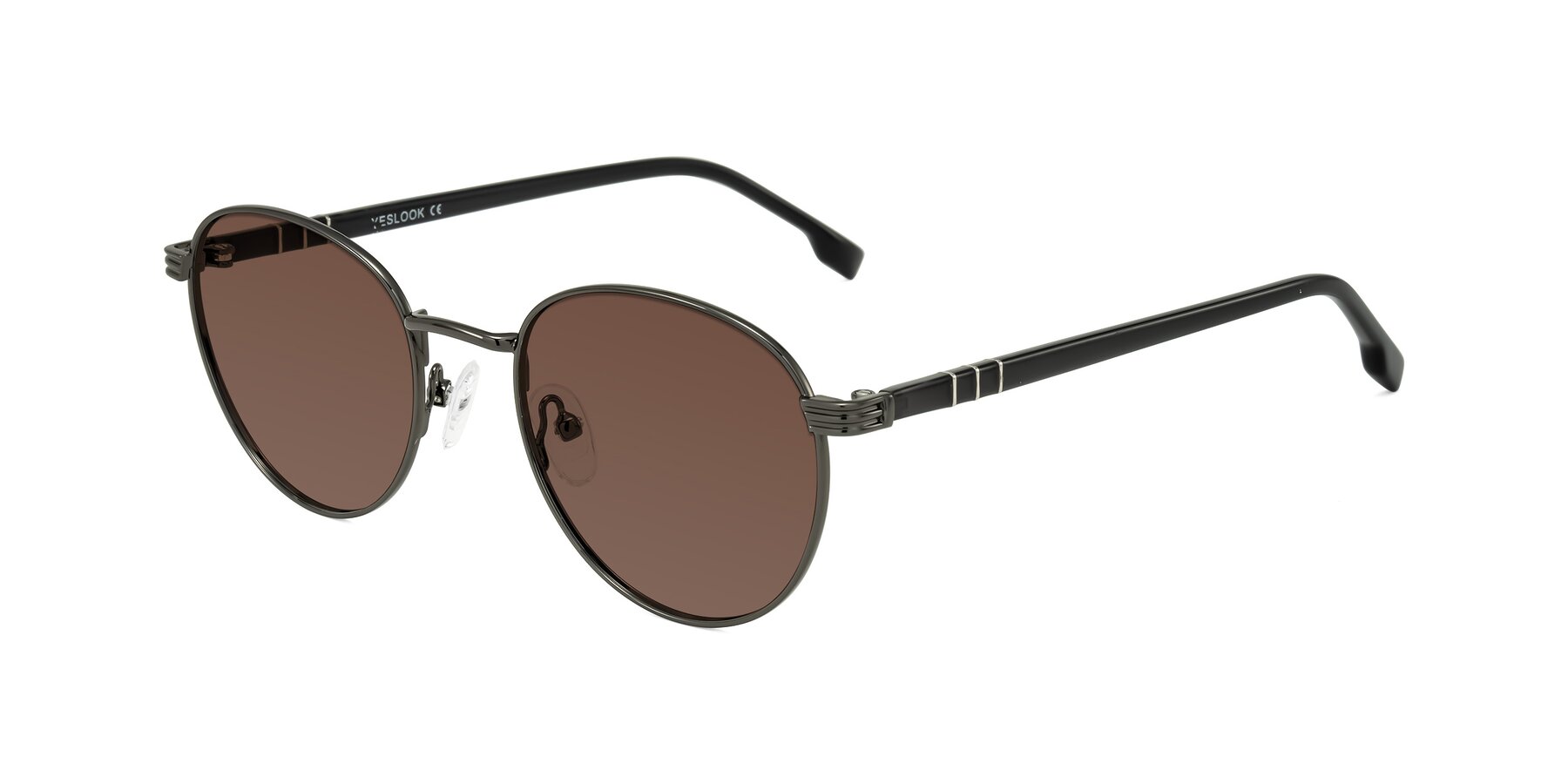 Angle of Orozco in Gunmetal/Dark Gray with Brown Tinted Lenses