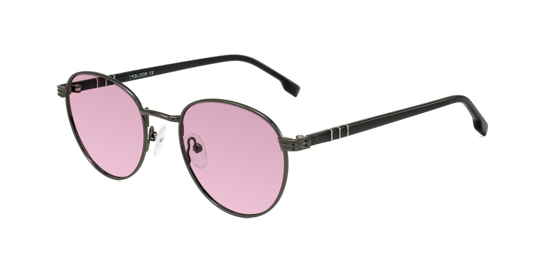 Angle of Orozco in Gunmetal/Dark Gray with Light Wine Tinted Lenses