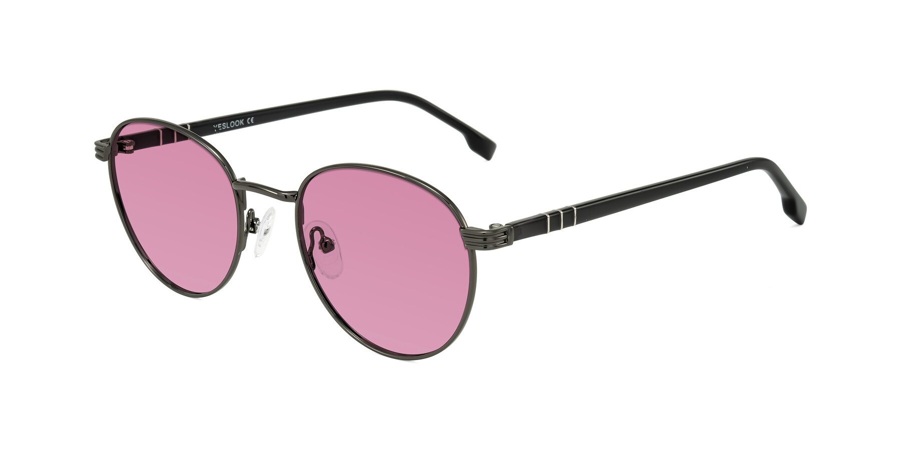 Angle of Orozco in Gunmetal/Dark Gray with Medium Wine Tinted Lenses