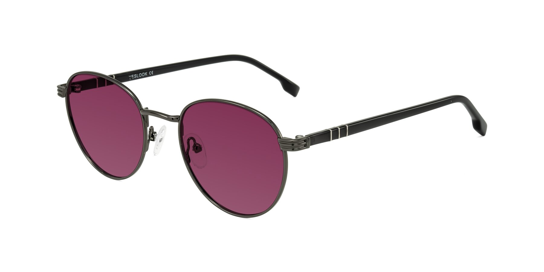 Angle of Orozco in Gunmetal/Dark Gray with Wine Tinted Lenses