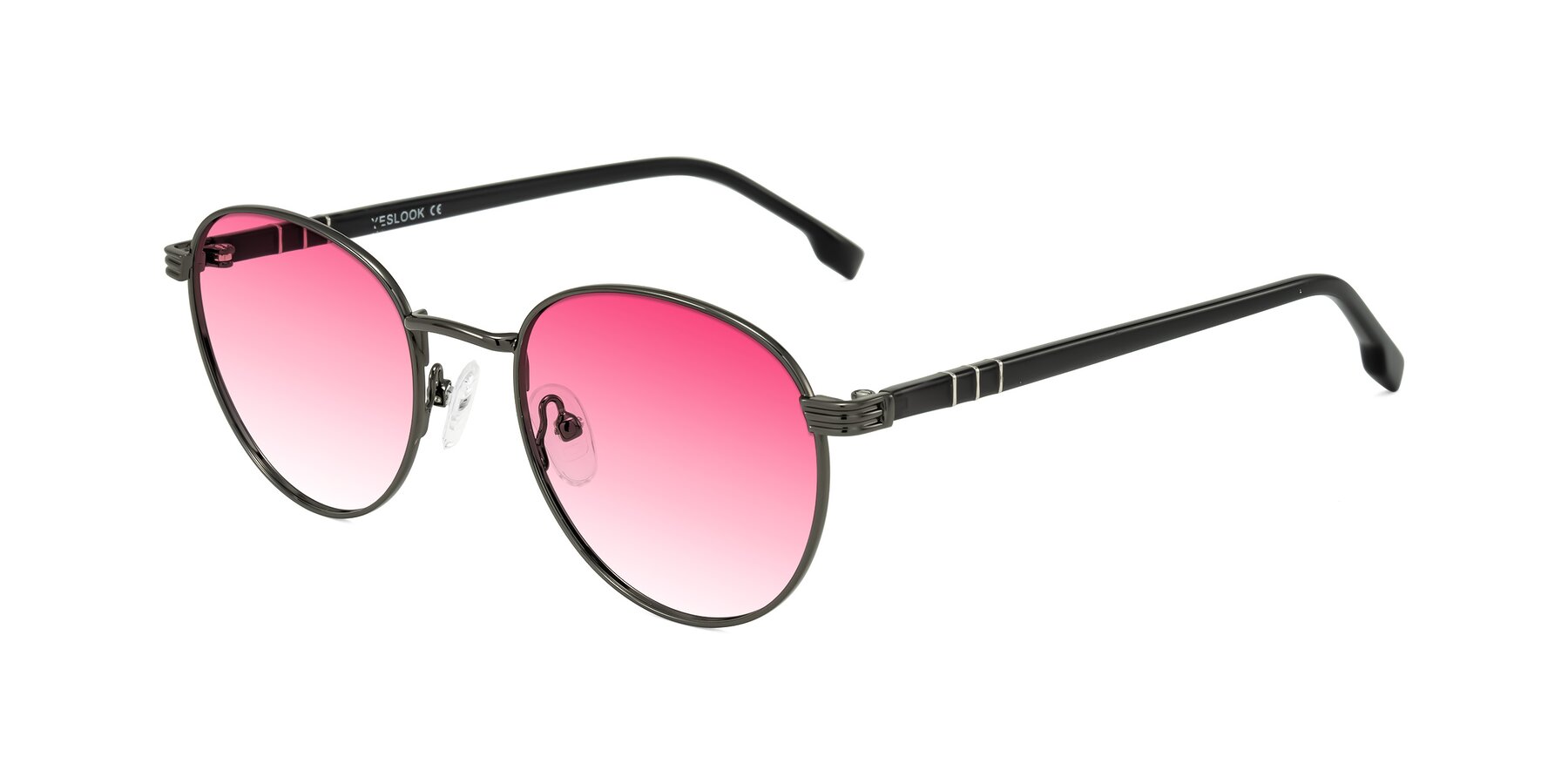 Angle of Orozco in Gunmetal/Dark Gray with Pink Gradient Lenses