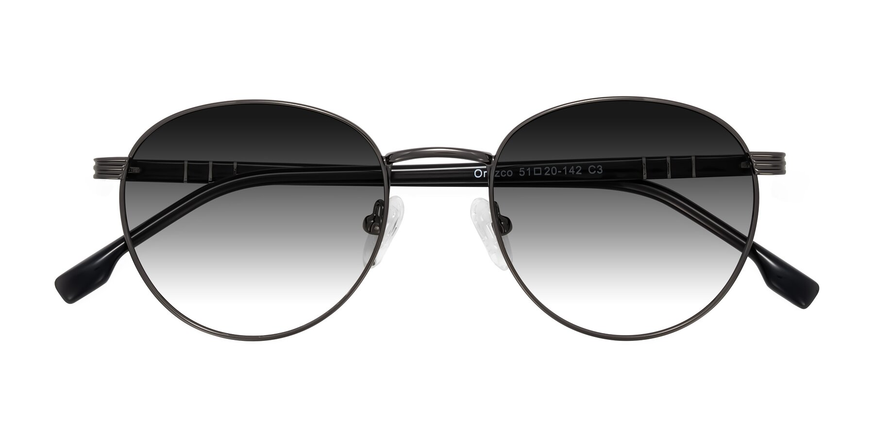 Folded Front of Orozco in Gunmetal/Dark Gray with Gray Gradient Lenses