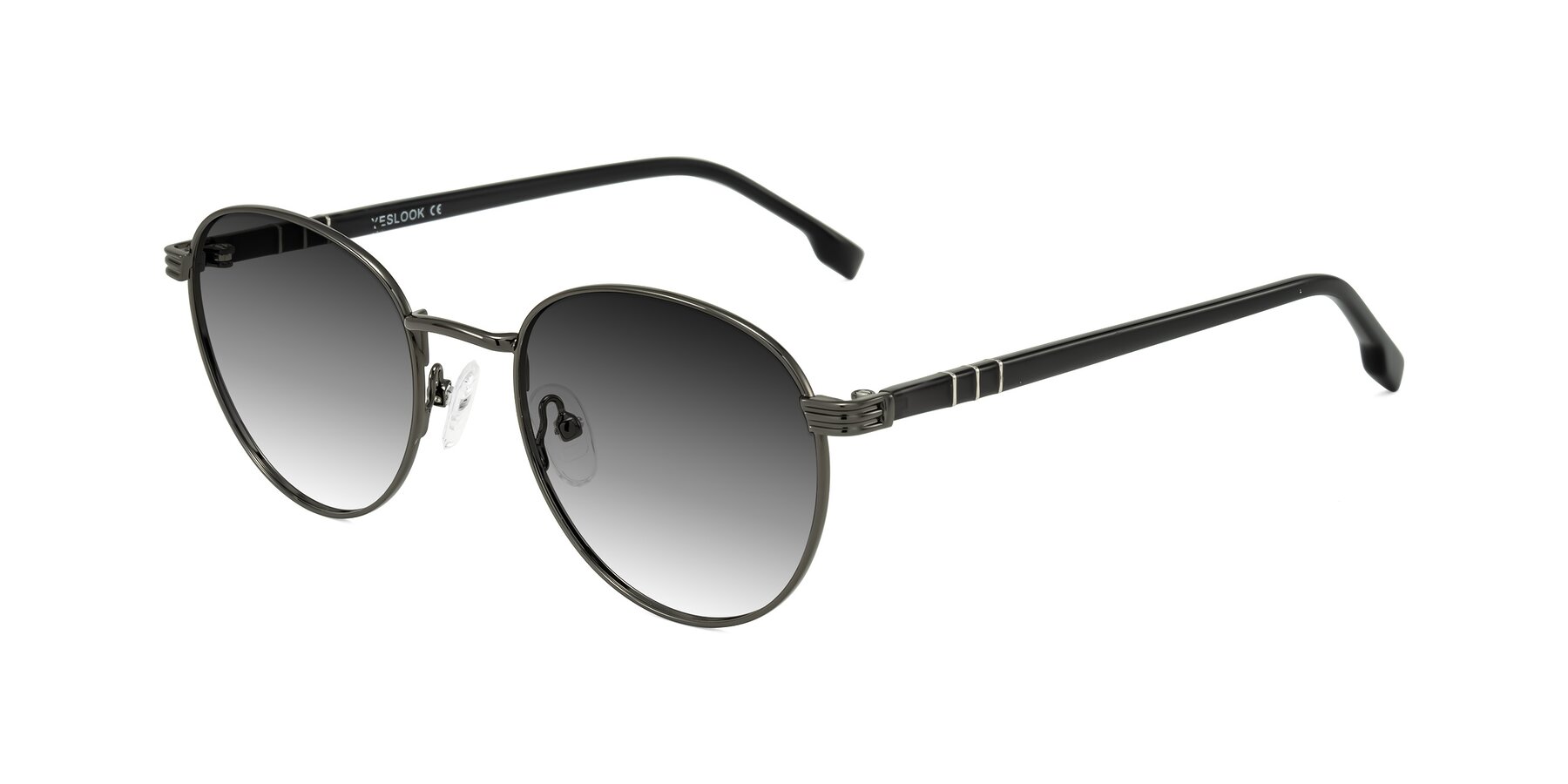 Angle of Orozco in Gunmetal/Dark Gray with Gray Gradient Lenses