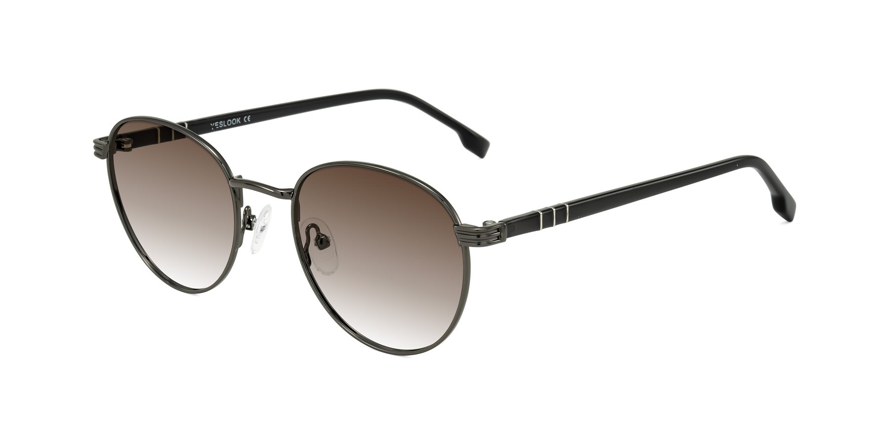 Angle of Orozco in Gunmetal/Dark Gray with Brown Gradient Lenses