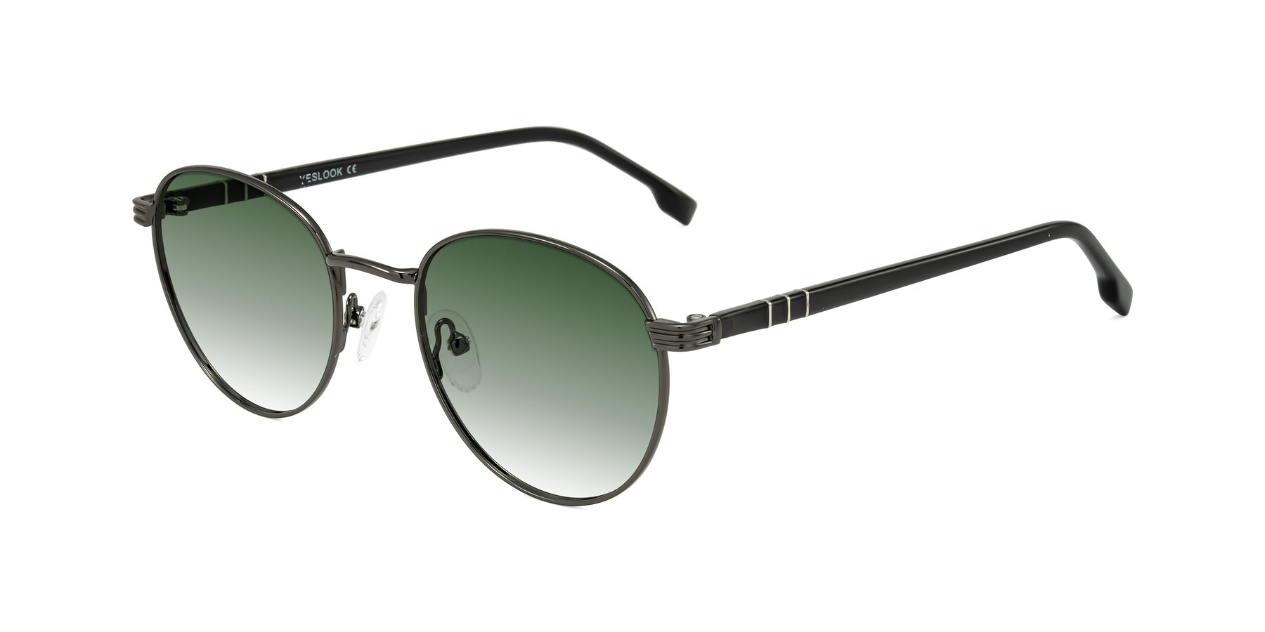 Angle of Orozco in Gunmetal/Dark Gray with Green Gradient Lenses