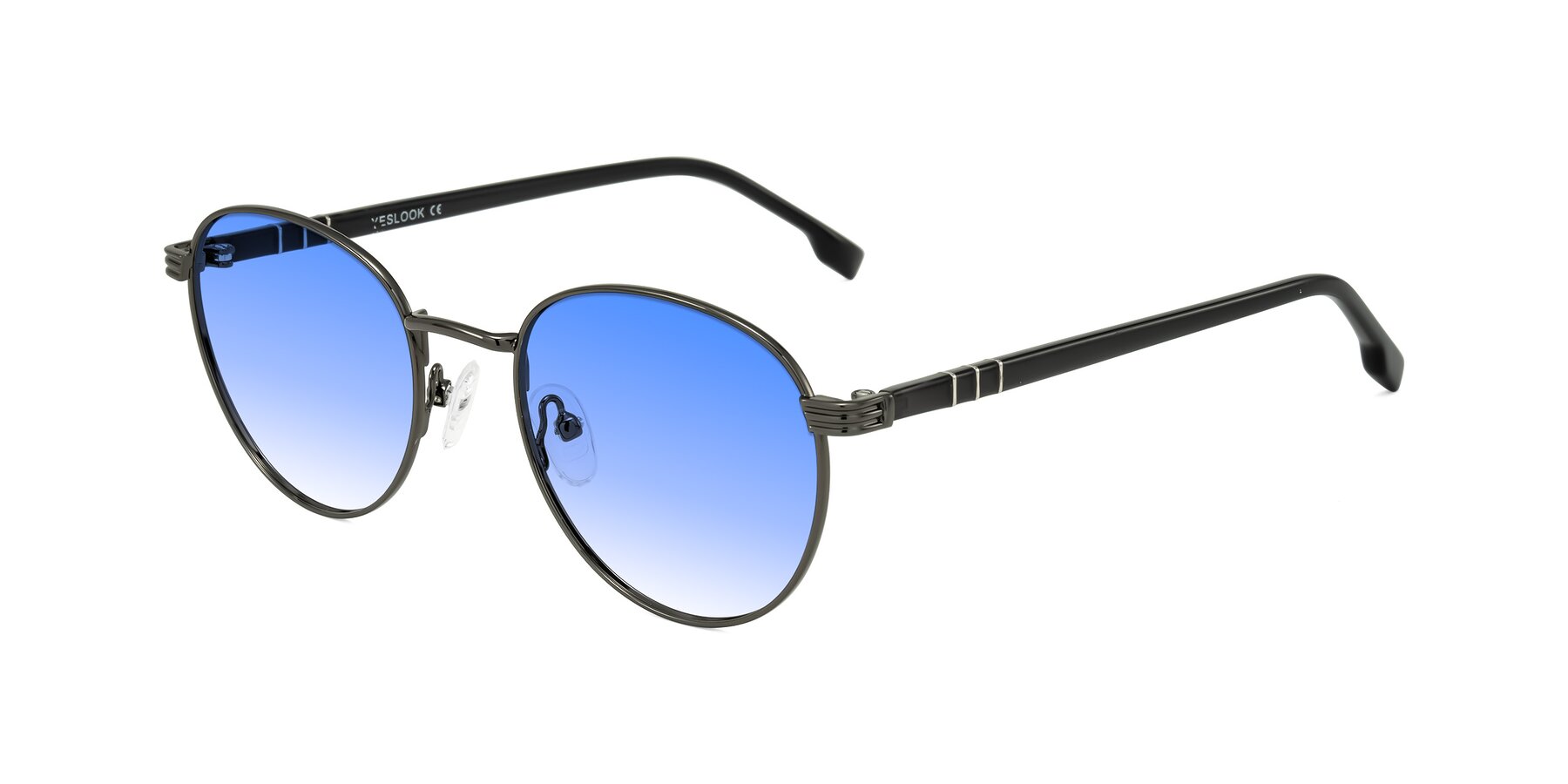 Angle of Orozco in Gunmetal/Dark Gray with Blue Gradient Lenses